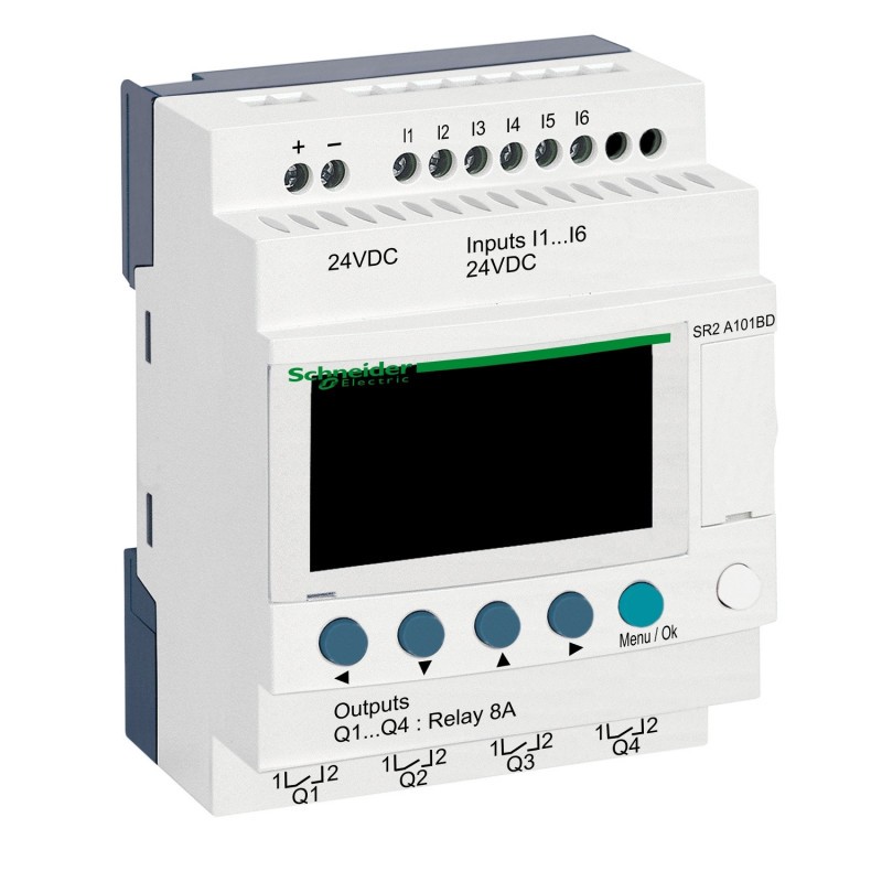 Automate Zelio Logic - relais intelligent 10 E/S 24Vcc - sans horloge avec afficheur