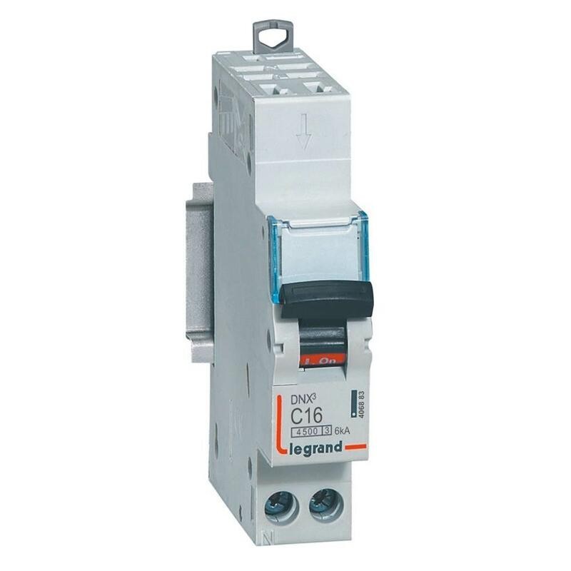 Disjoncteur Legrand 16A unipolaire + neutre DNX3 - courbe C - 4,5/6kA - AUTO+VIS - 1 module