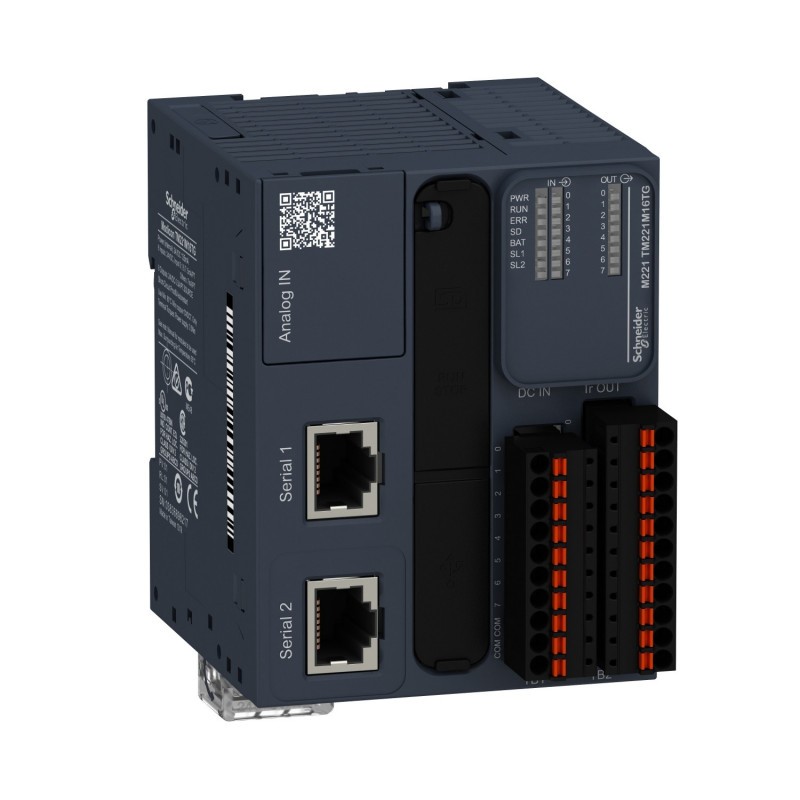 Automate Modicon M221 Book - Contrôleur 16 entrées/sorties - 24Vcc - PNP, 2 ports série, 24Vcc