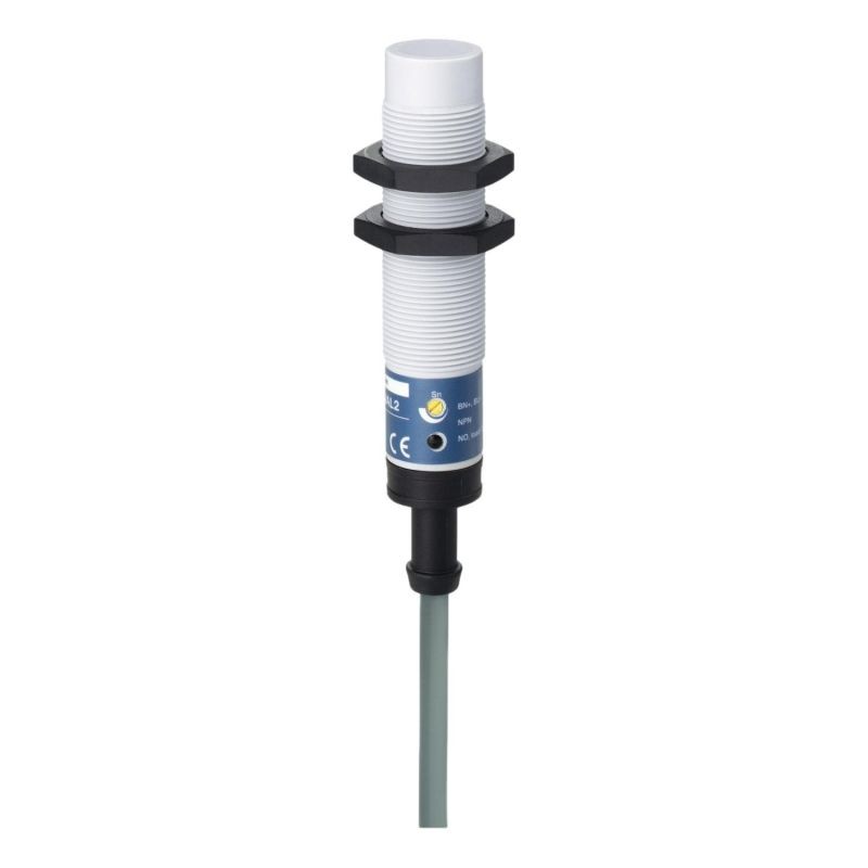 XT218A1NAL2 Schneider Détecteur capacitif M18 12 à 24Vcc S 8mm Sortie NPN NO 3 fils non noyable câble 2m OsiSense XT2