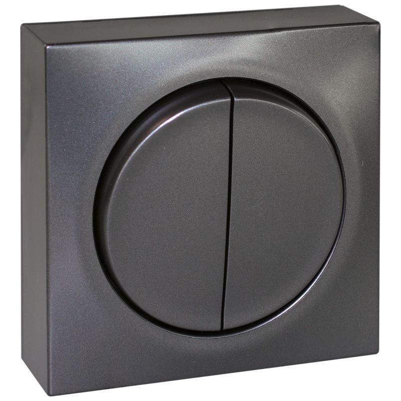 60912 EUR'OHM DUNE Interrupteur double va et vient anthracite