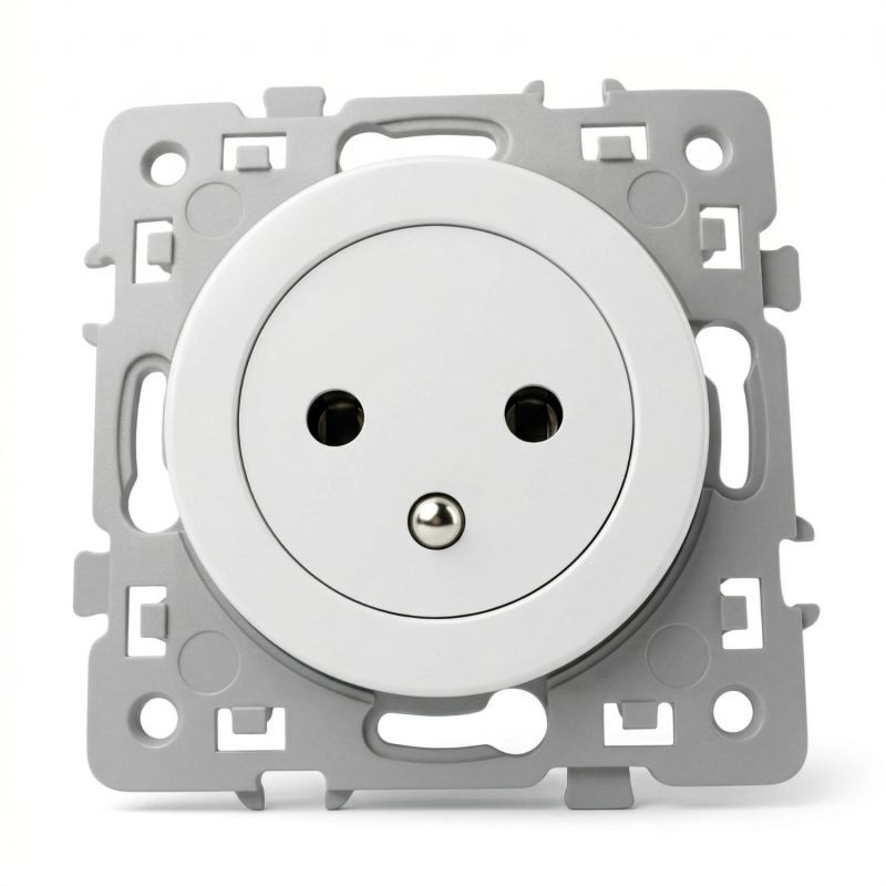 60230 EUR'OHM SQUARE Prise de courant 2P+T affleurante + griffes BLC