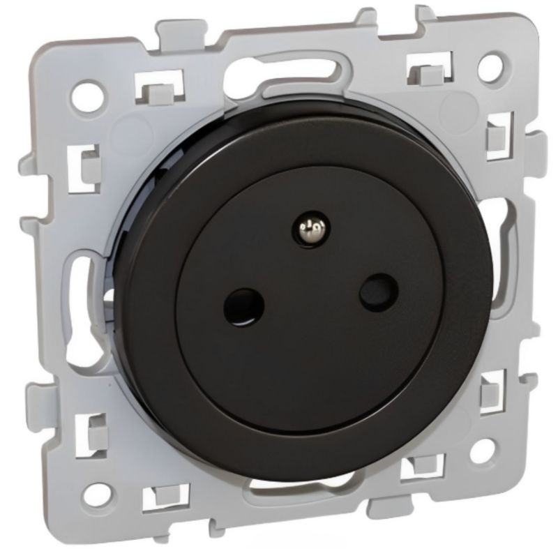 60339 EUR'OHM SQUARE Prise de courant 2P+T affleurante anthracite